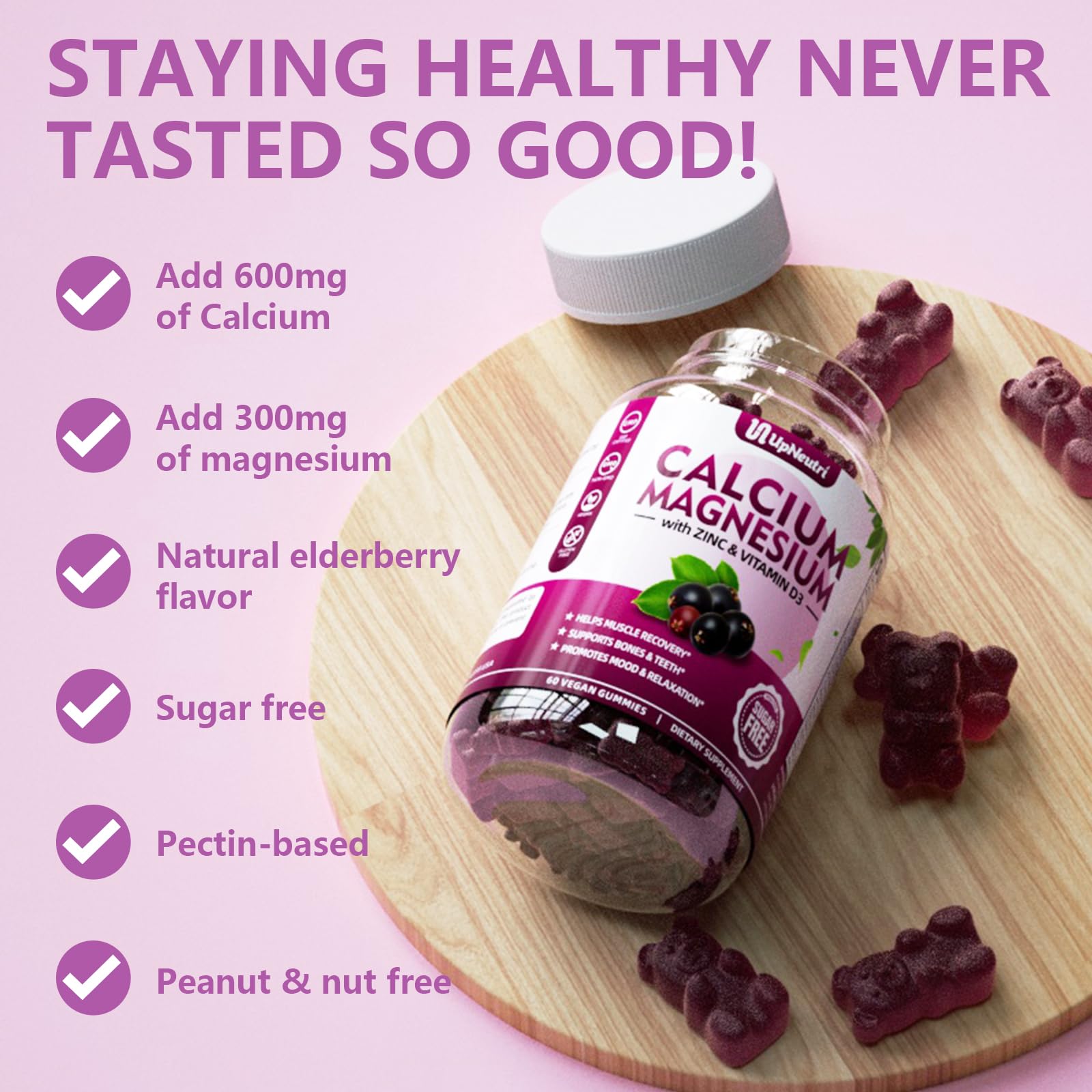 UPNEUTRI gummies with nutritional information