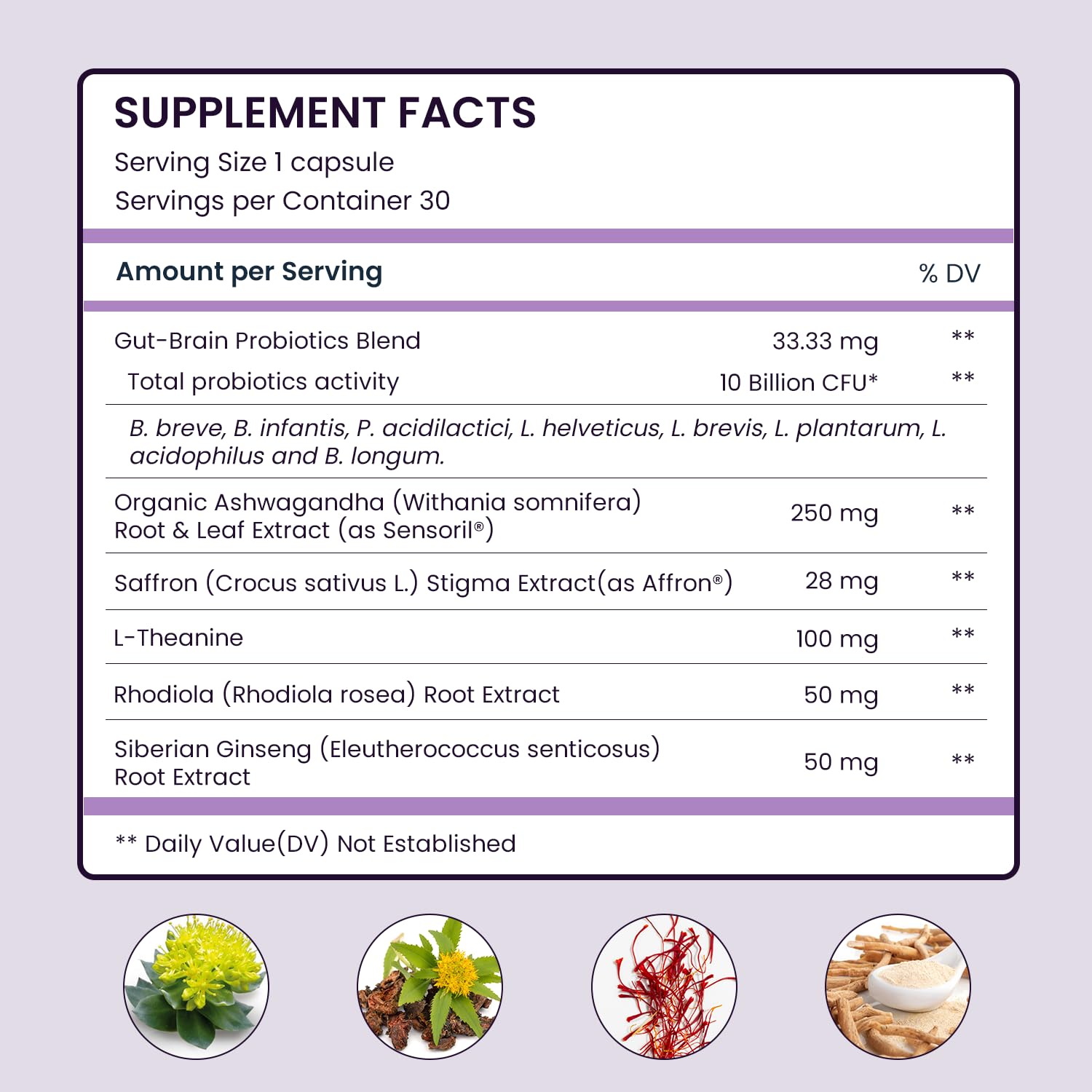 UpNourish Ashwagandha Supplement 60g nutritional information