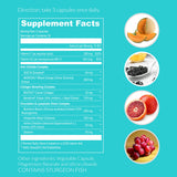 UpNourish Collagen Capsules back view showing nutritional information