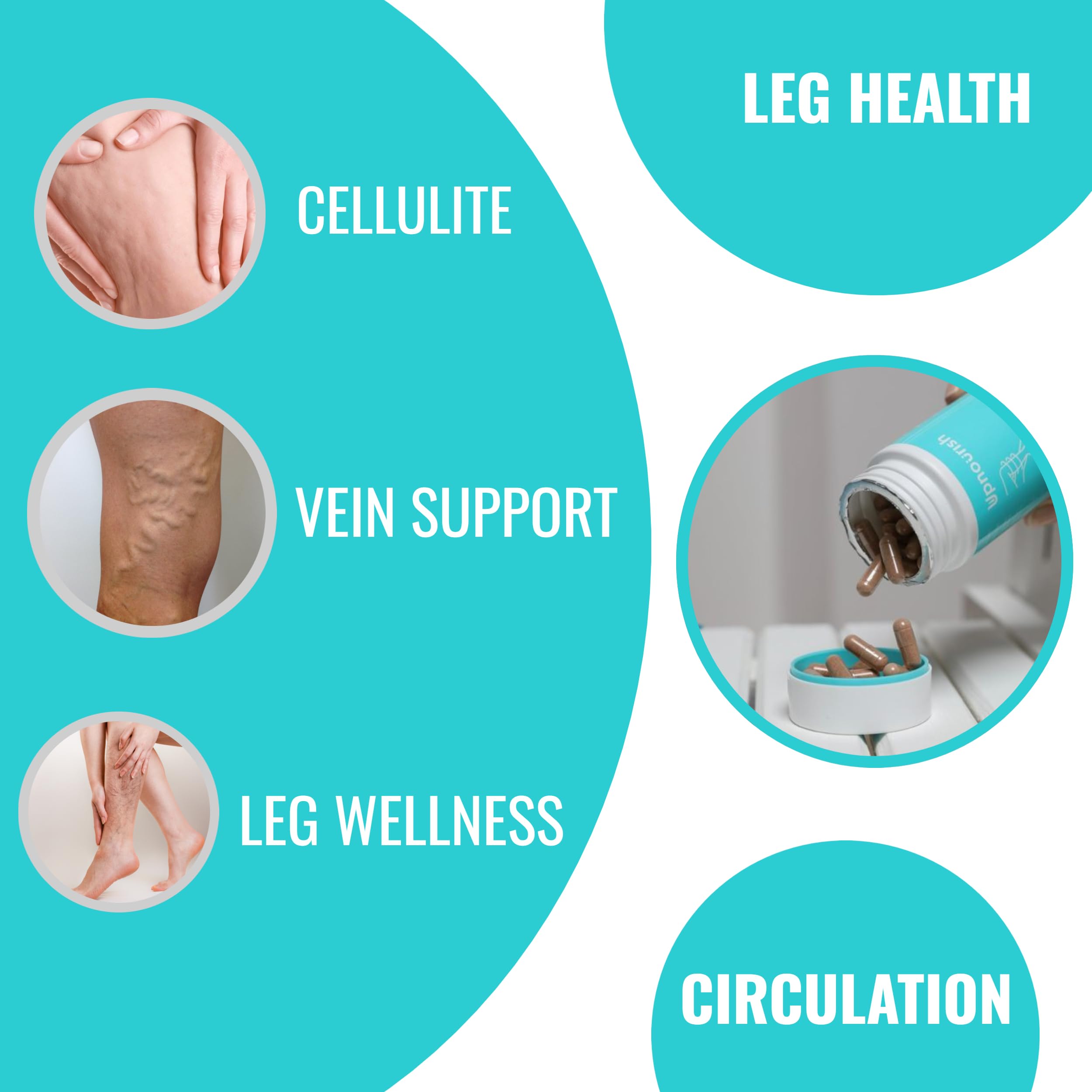 UpNourish Collagen Capsules side view showing dosage instructions