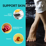 UpNourish Collagen Capsules with a measuring spoon for dosage