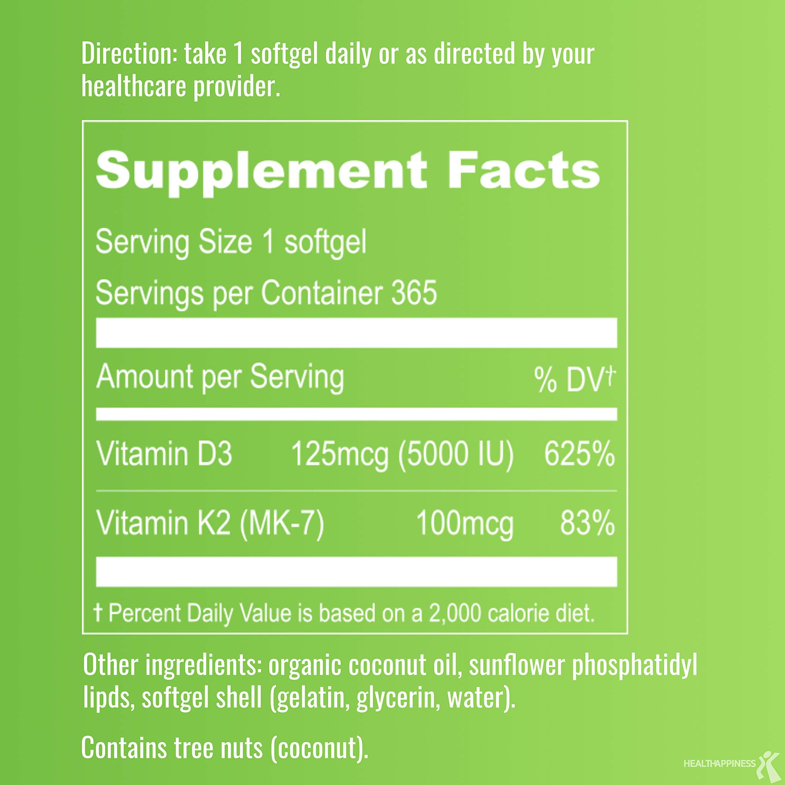 UpNourish Liposomal D3 K2 MK-7 supplement ingredients list