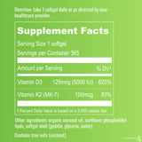 UpNourish Liposomal D3 K2 MK-7 supplement ingredients list