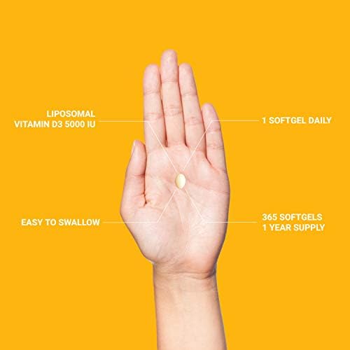 UpNourish Liposomal Vitamin D3 5000 IU softgels close-up