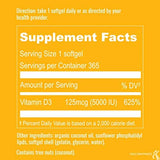 UpNourish Liposomal Vitamin D3 5000 IU softgels with organic coconut oil