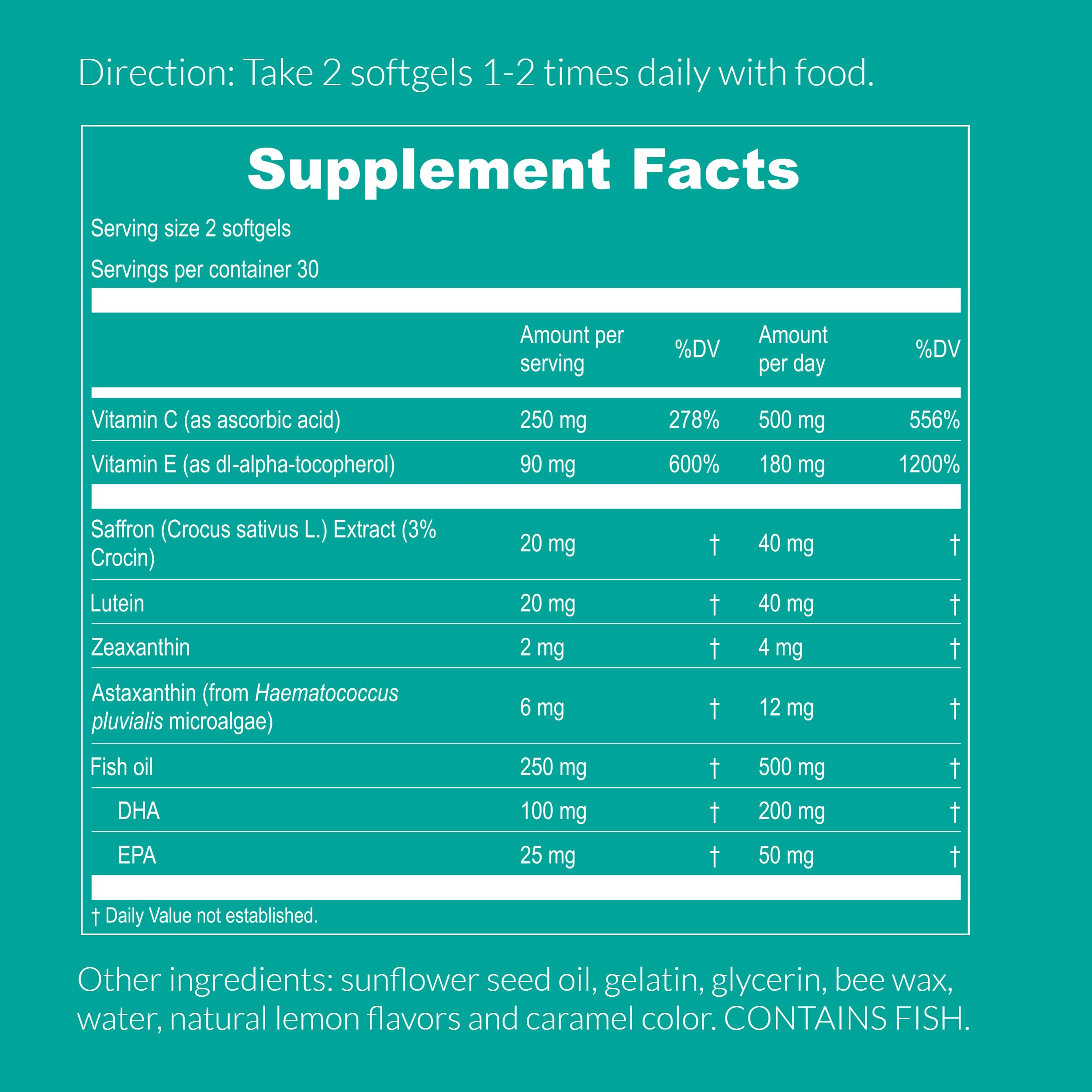 UpNourish Lutein Eye Support Supplement 100g on a table