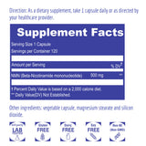 UpNourish NAD+ support 500mg NMN supplement capsules on a table
