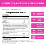 UpNourish Probiotics Caviar Collagen stick packet on a table