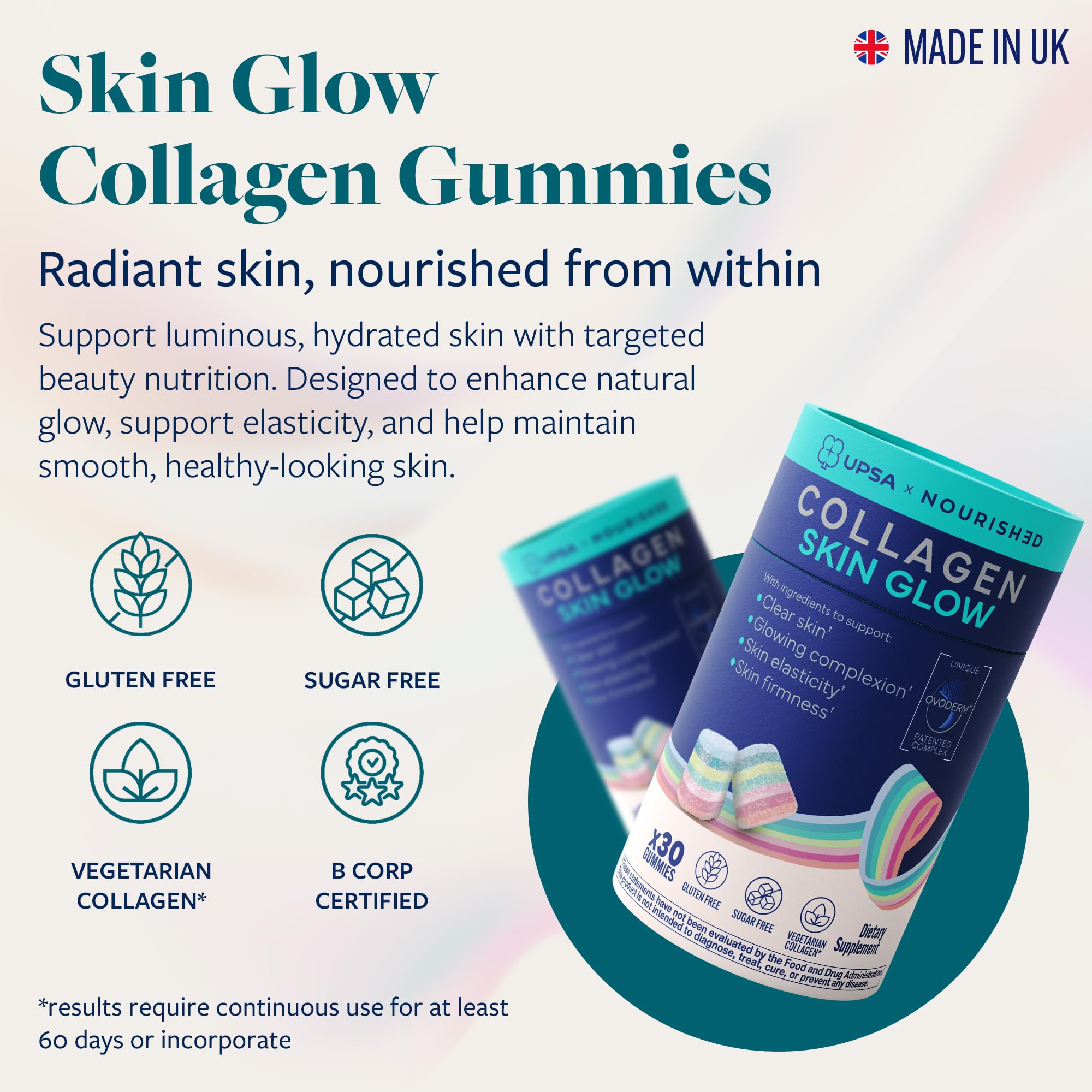 Upsa Collagen Supplement individual sachets displayed