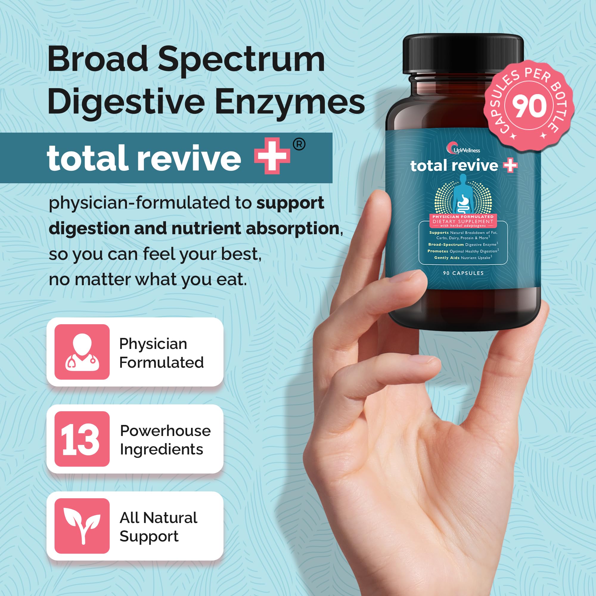 UpWellness Total Revive+ Multi-Enzymes 100g packaging