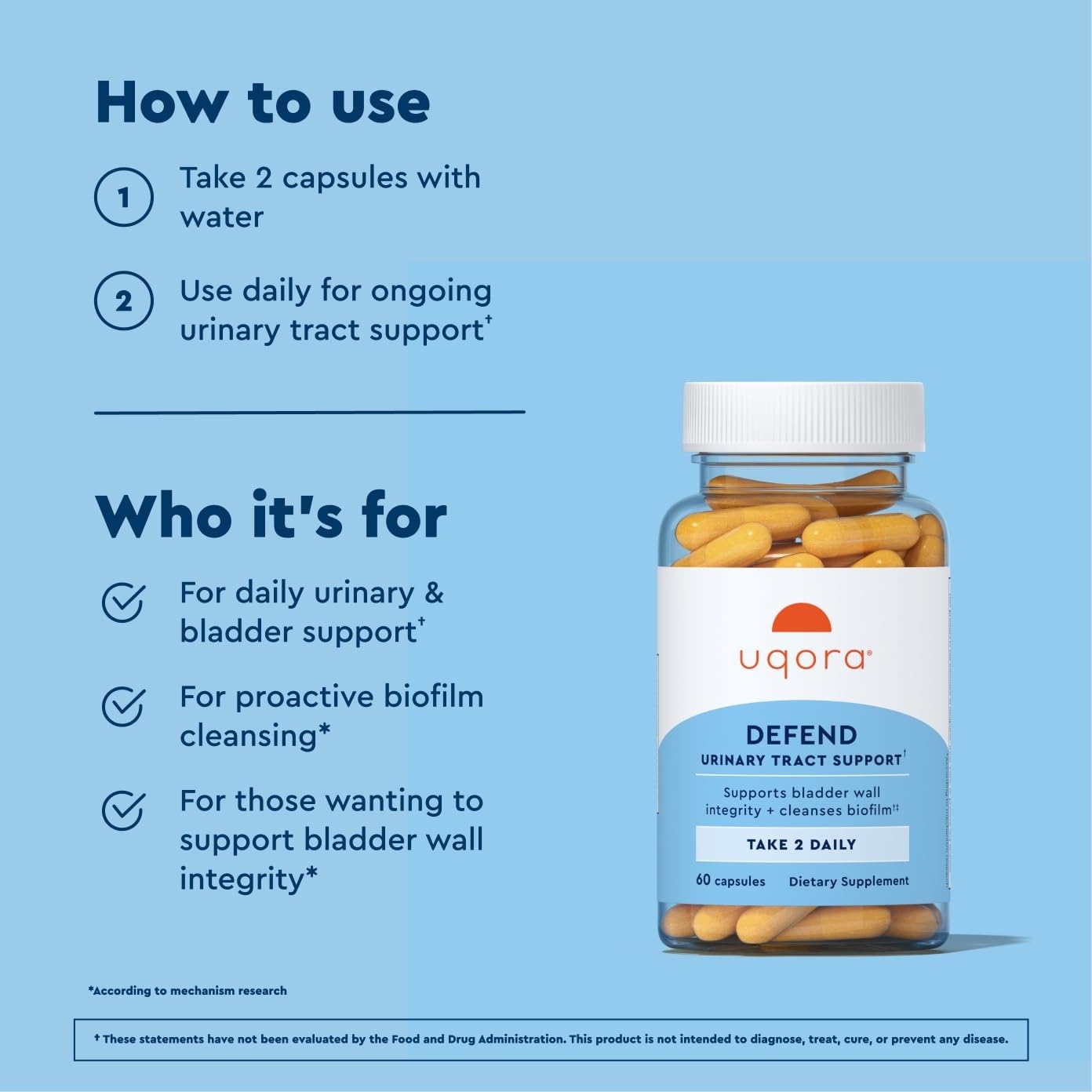 Uqora Defend Turmeric Supplement bottle with water
