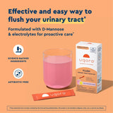 Uqora Flush drink mix packet back view with ingredient details