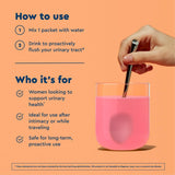 Uqora Flush pink lemonade drink mix preparation