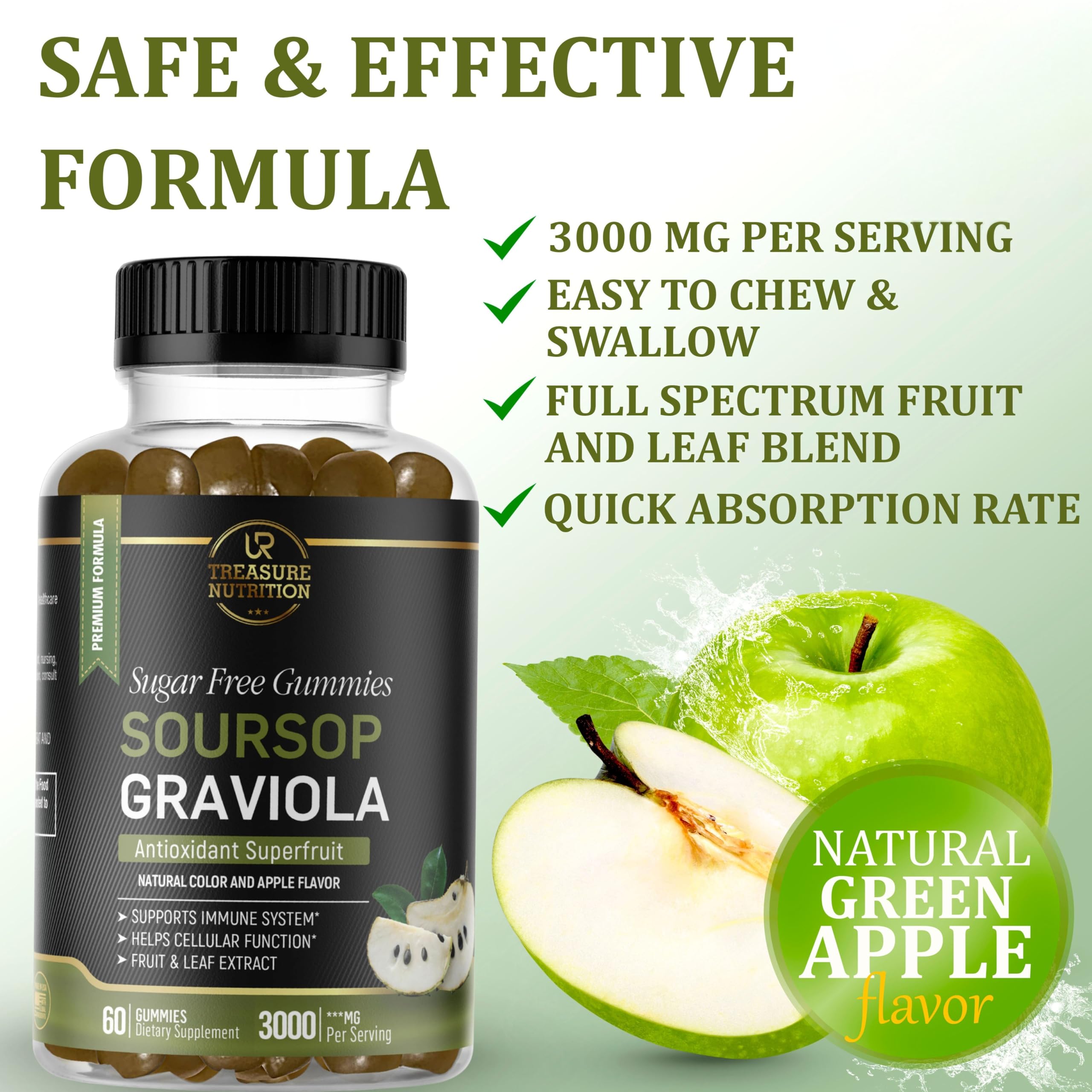 UR Treasure Nutrition Graviola Gummies with fresh Graviola fruit
