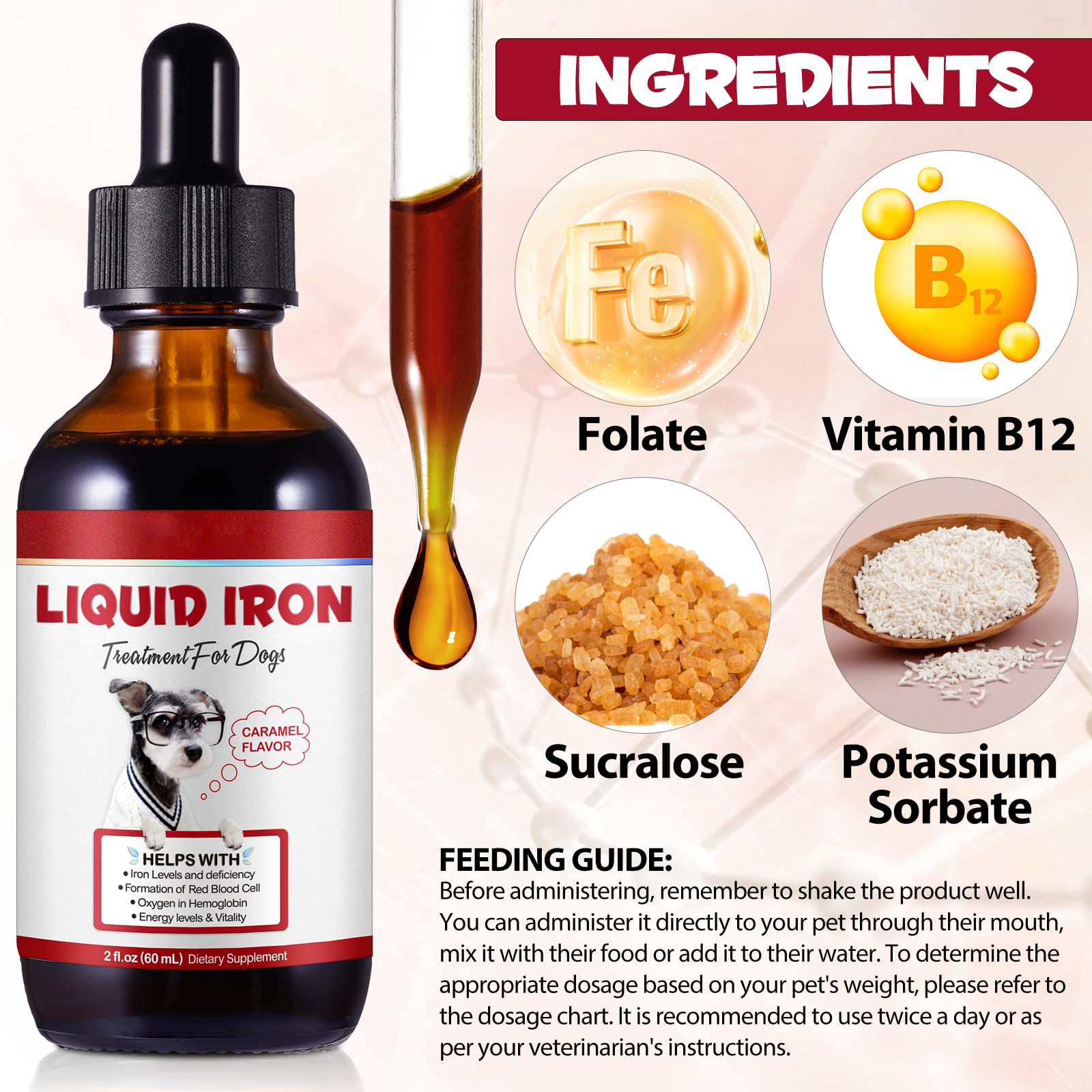 Uruses Liquid Iron Drops for Dogs 28g packaging