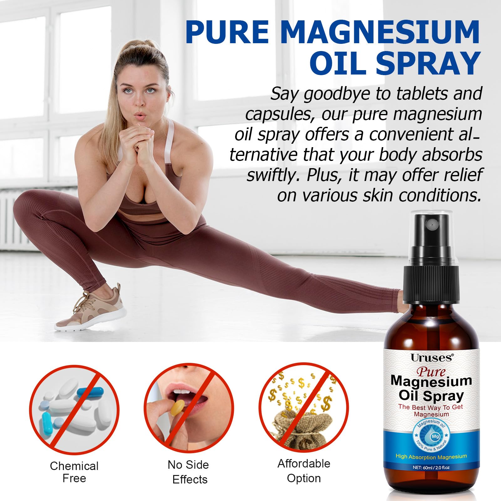 Uruses Magnesium Oil Spray 150g close-up of spray nozzle