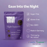 URVI GABA Gummies 5-in-1 Sleep Aid on a wooden table