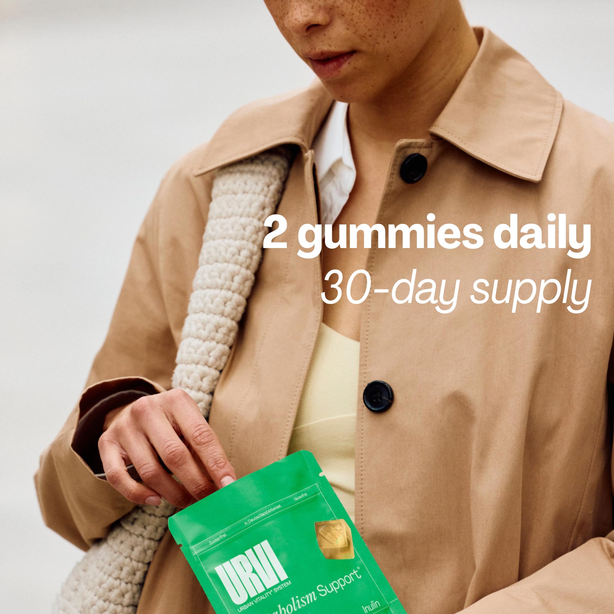 URVI Ginger Chews 210g gummies in a bowl