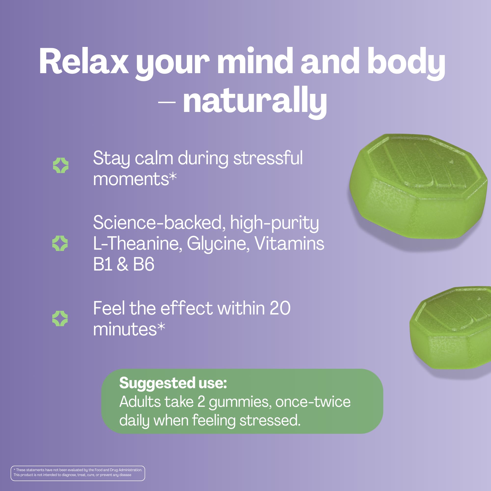 URVI L-Theanine Gummies green apple and green tea flavour