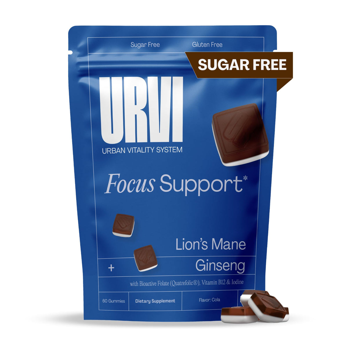URVI Lion’s Mane Gummies front view with packaging