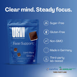 URVI Lion’s Mane Gummies with ingredients list