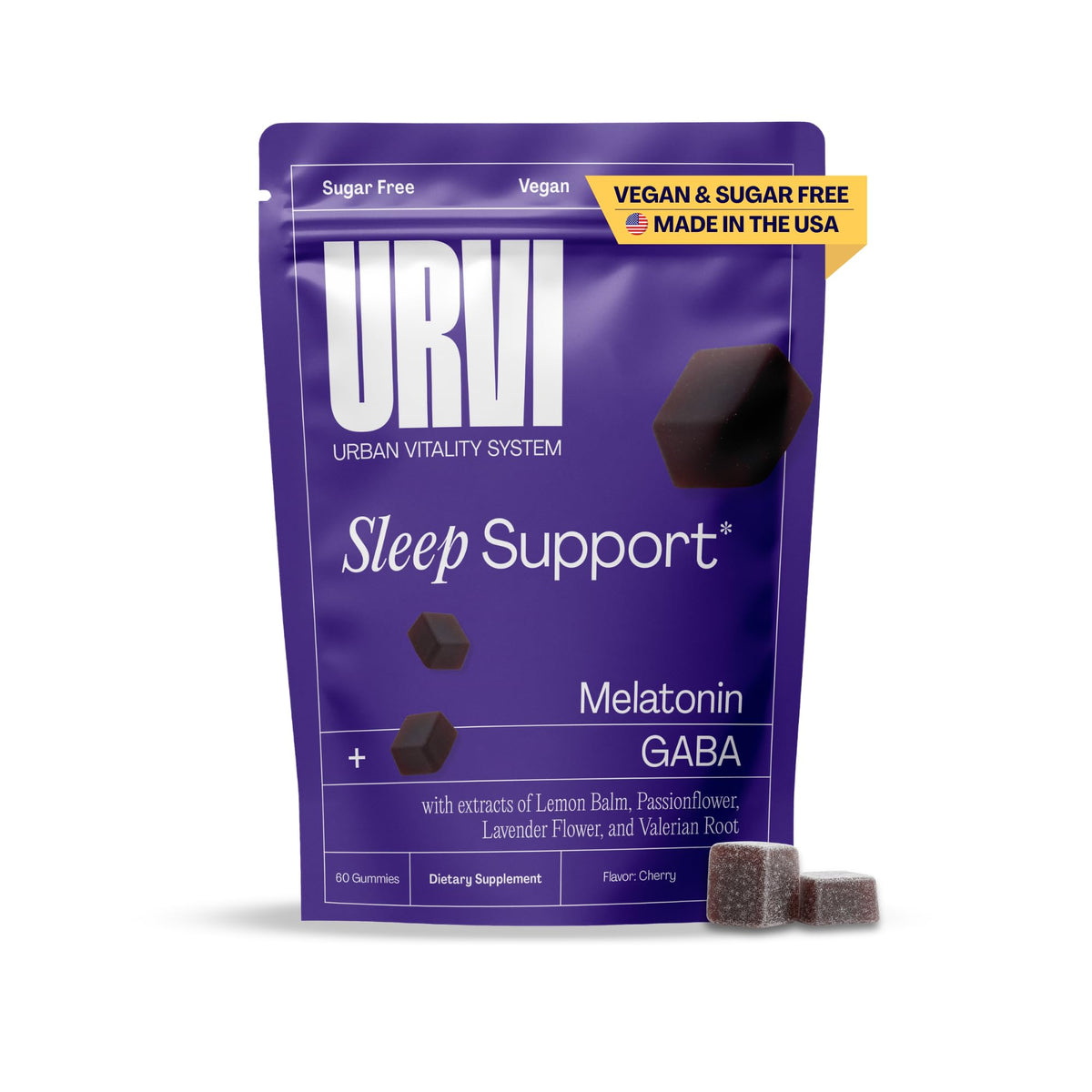 URVI Natural Sleep Aid Gummies Cherry flavour front view