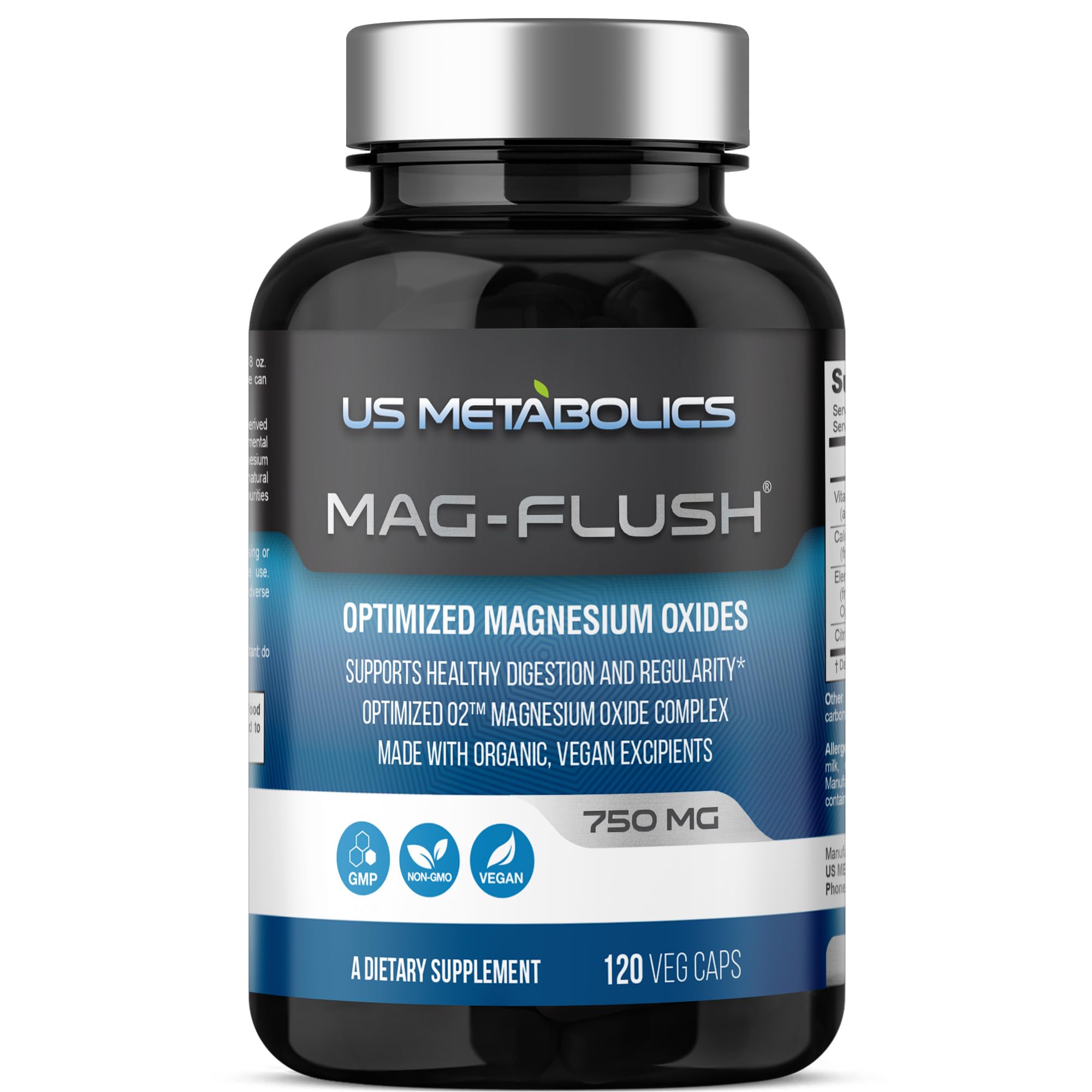 US a balanced routine Magnesium Flush 750mg capsules front view