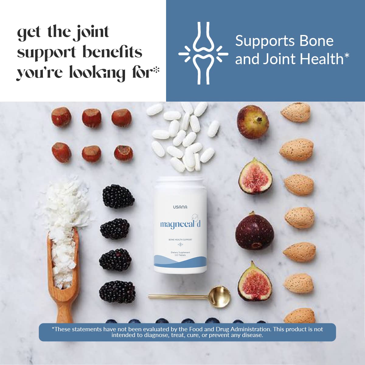 USANA Calcium Supplement 181g opened bottle with capsules