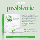 USANA Probiotic Powder Stick Pack opened with powder visible