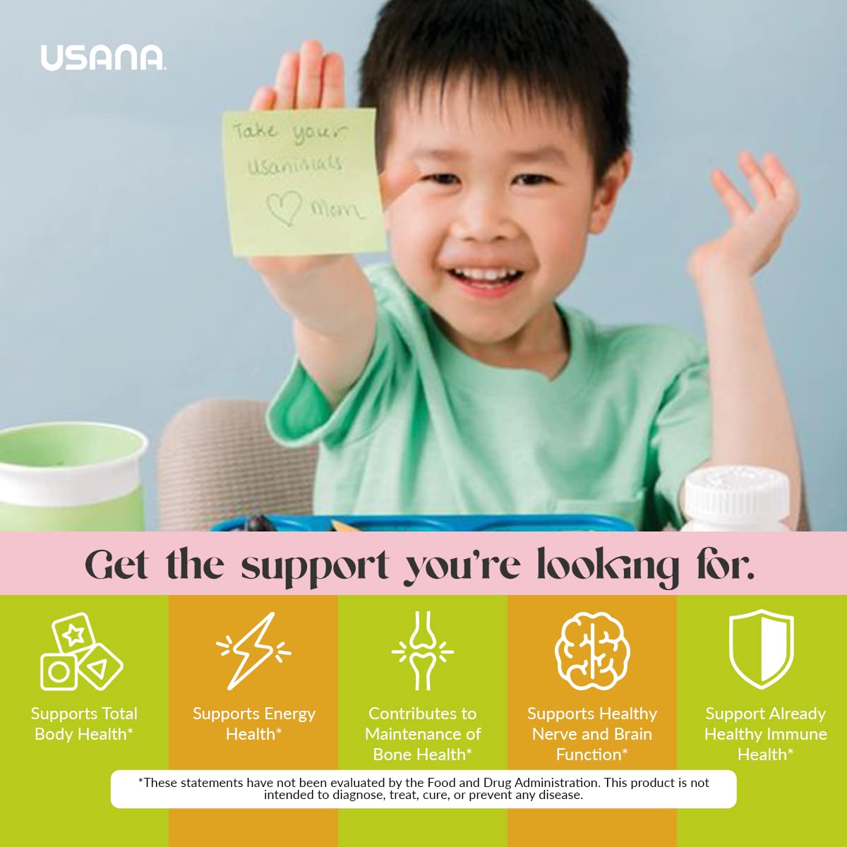 USANA Usanimals Multivitamins 125g side view
