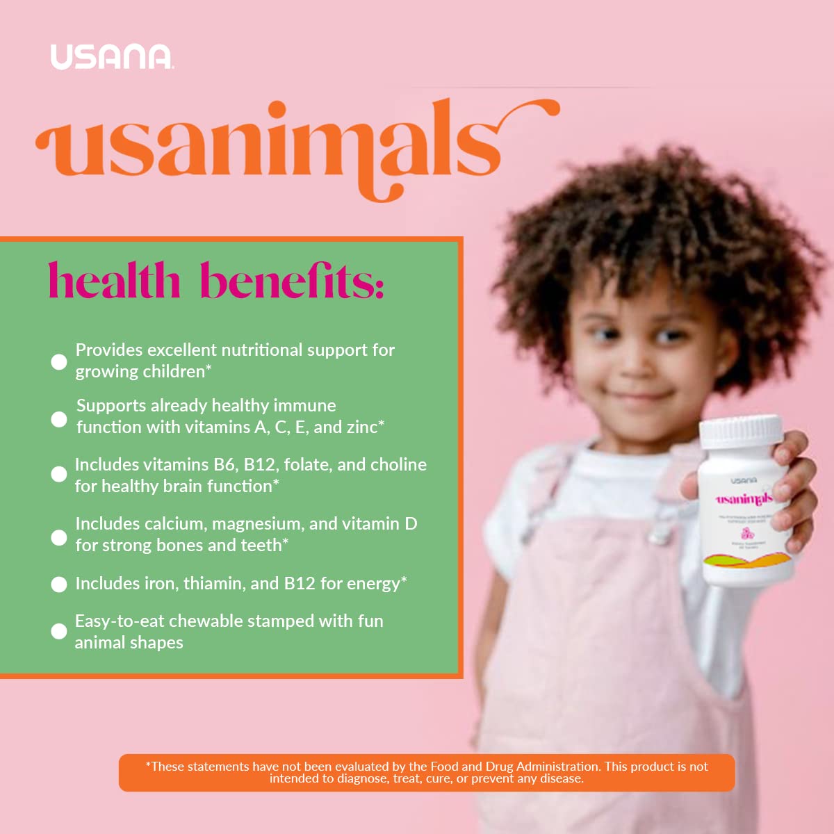 USANA Usanimals Multivitamins 125g tablet shapes