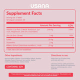 USANA Visionex DS Lutein Supplement back view