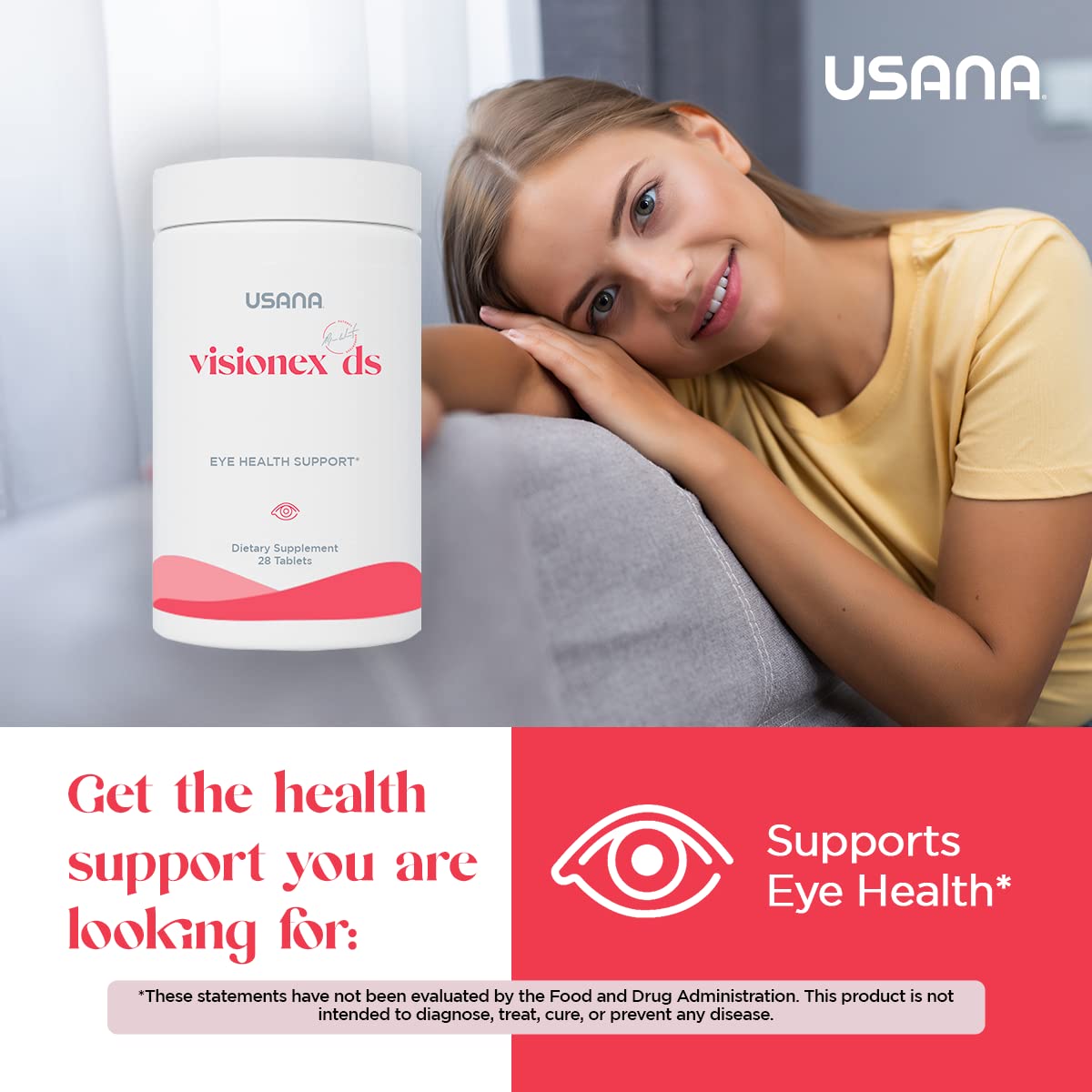 USANA Visionex DS Lutein Supplement capsule close-up