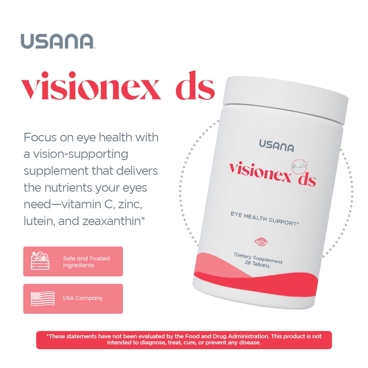 USANA Visionex DS Lutein Supplement side view