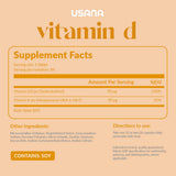 USANA Vitamin D 2000 IU supplement capsule back view