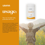 USANA Vitamin D 2000 IU supplement with measuring spoon