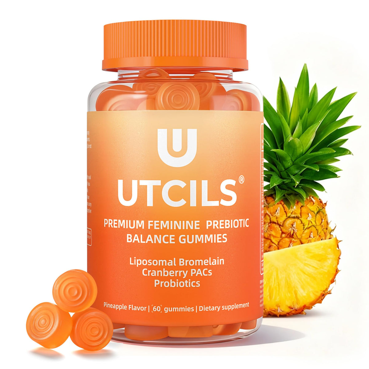 Utcils Prebiotic Gummies front view packaging
