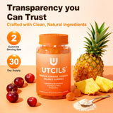 Utcils Prebiotic Gummies in a bowl