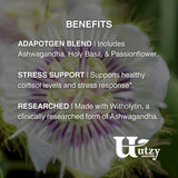 Utzy Naturals Ashwagandha Adaptogen Blend 191g bottle with lid