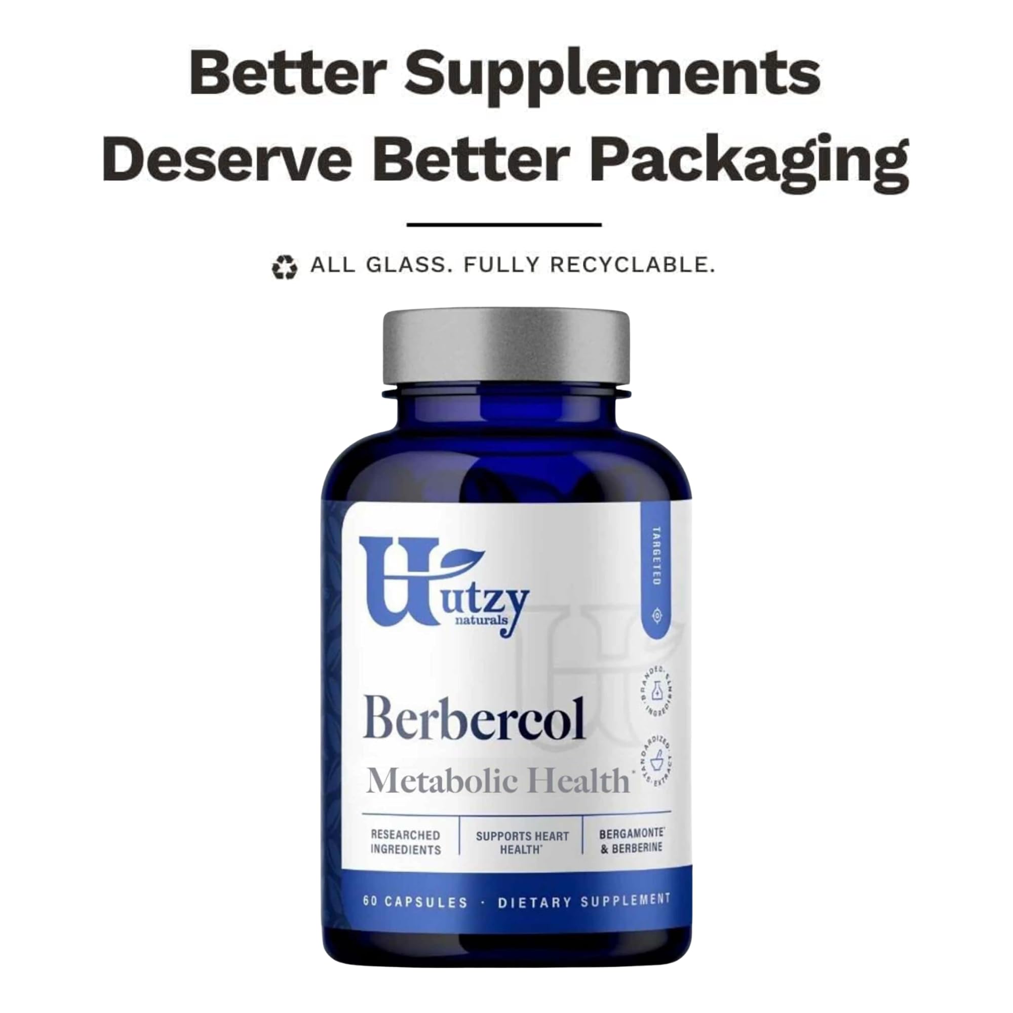 Utzy Naturals daily wellness Support Supplement bottle with natural background