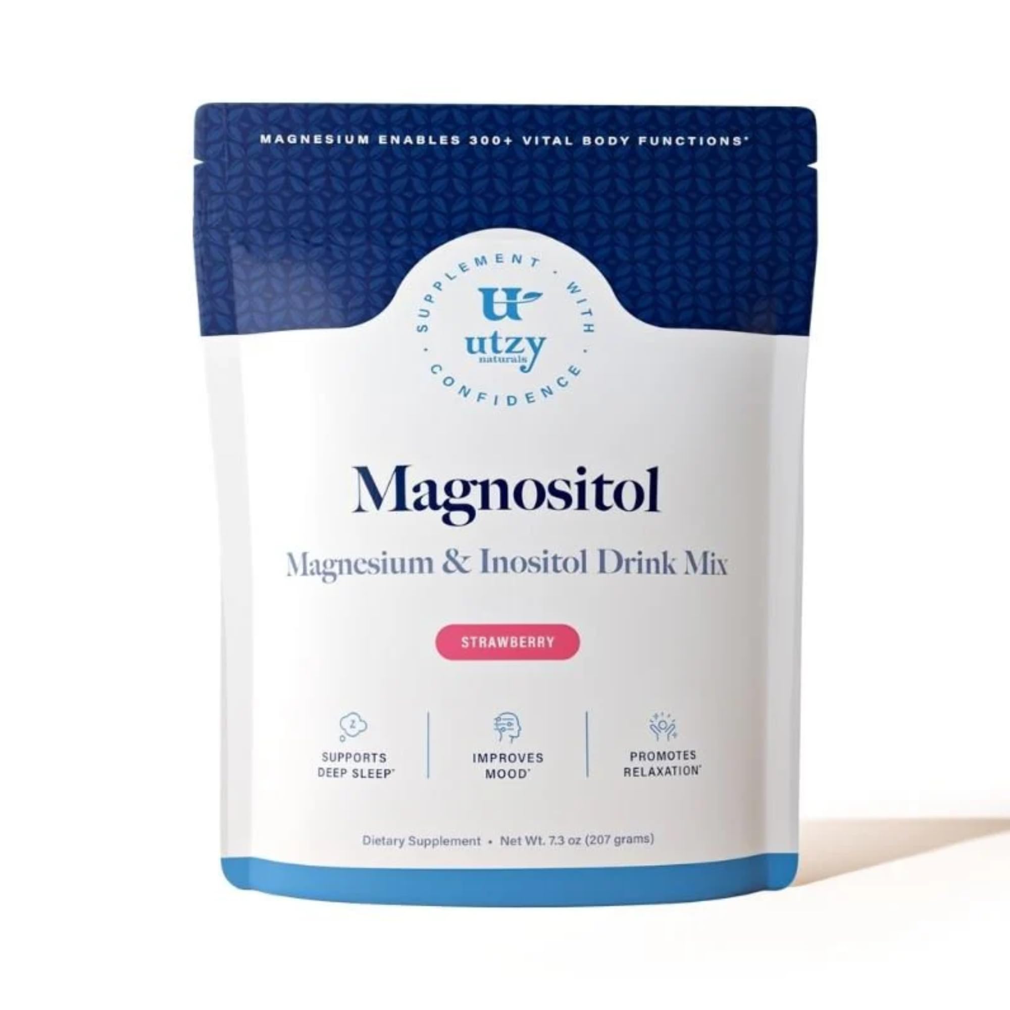 Utzy Naturals Magnesium Glycinate Sleep Supplement 207g front view