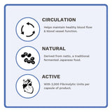Utzy Naturals Nattokinase 2000 FU supplement capsules on a wooden surface