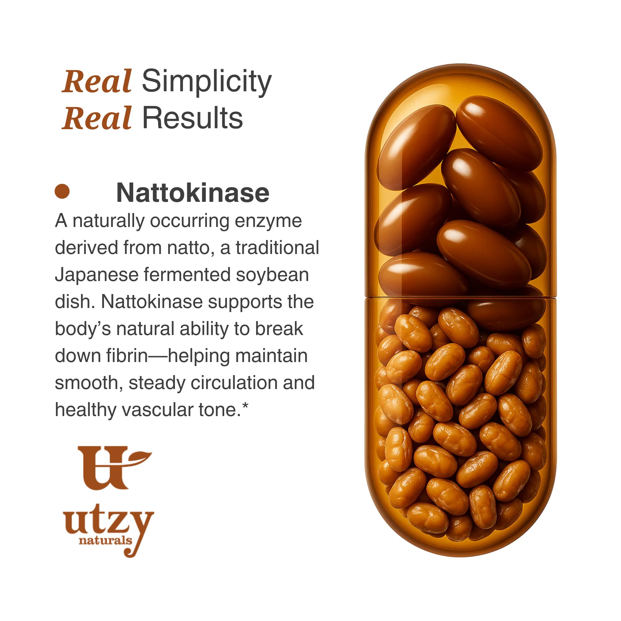 Utzy Naturals Nattokinase 2000 FU supplement ingredients list