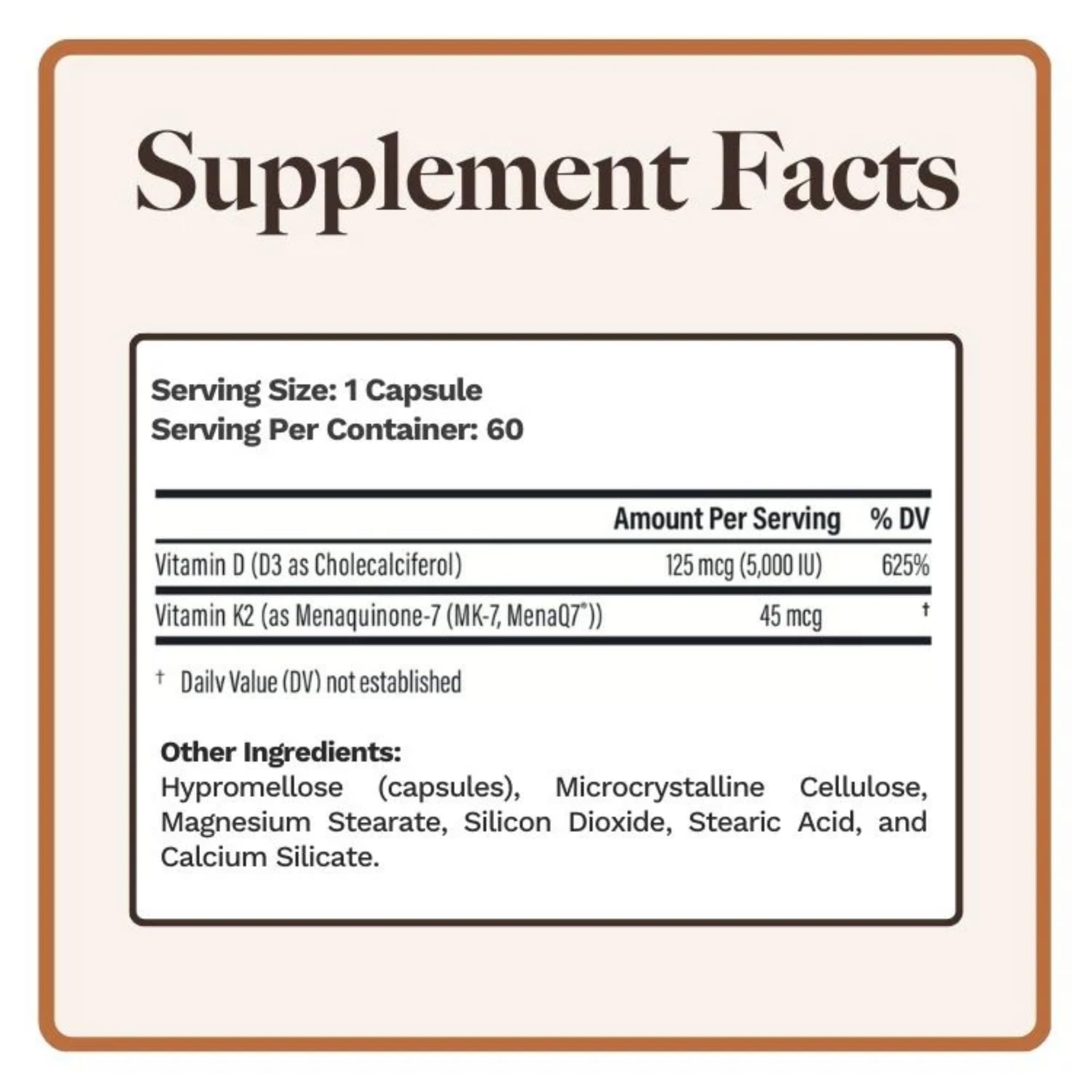 Utzy Naturals Vitamin D Supplement packaging side view