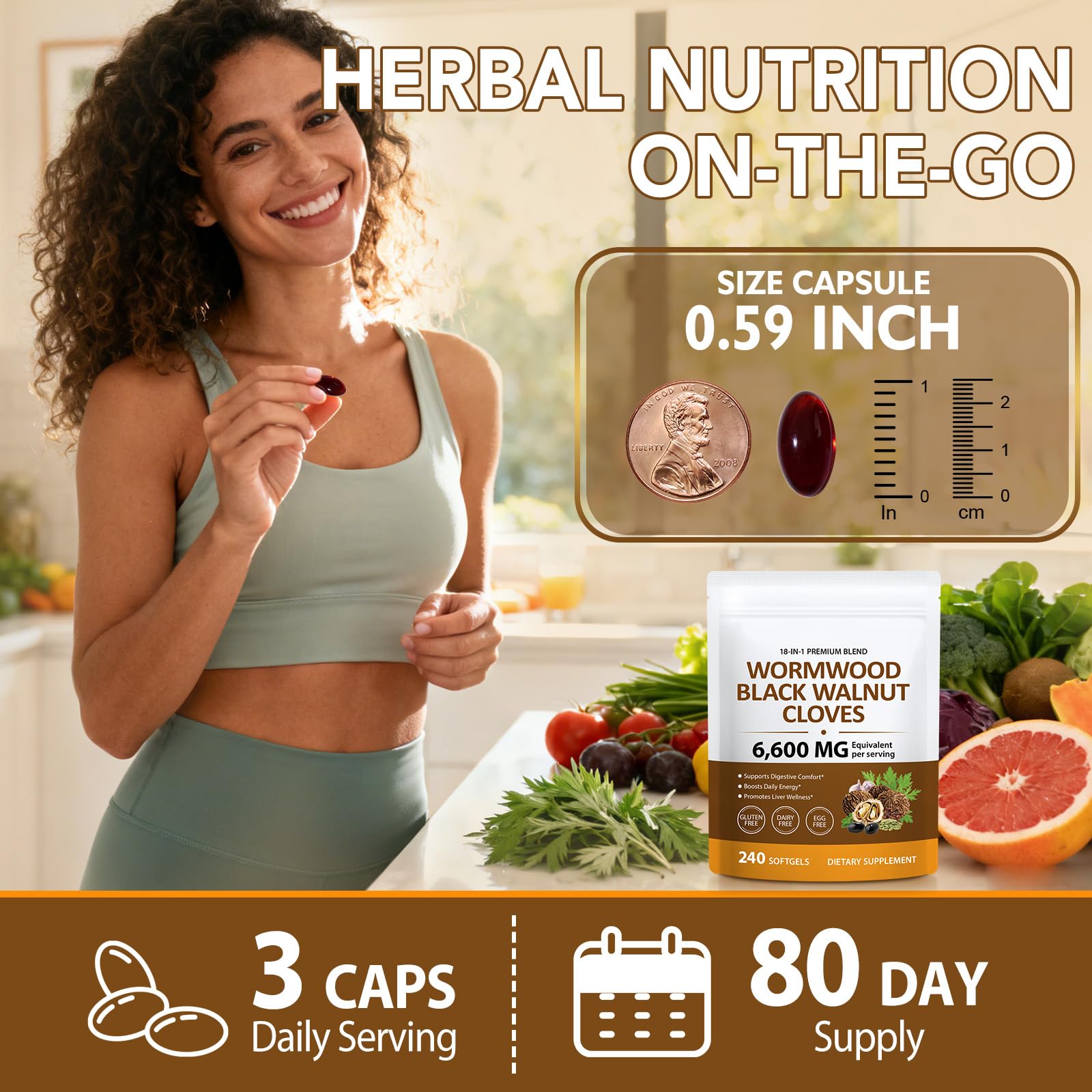 UXENPHXF Herbal Supplement 18-in-1 Complex softgel close-up