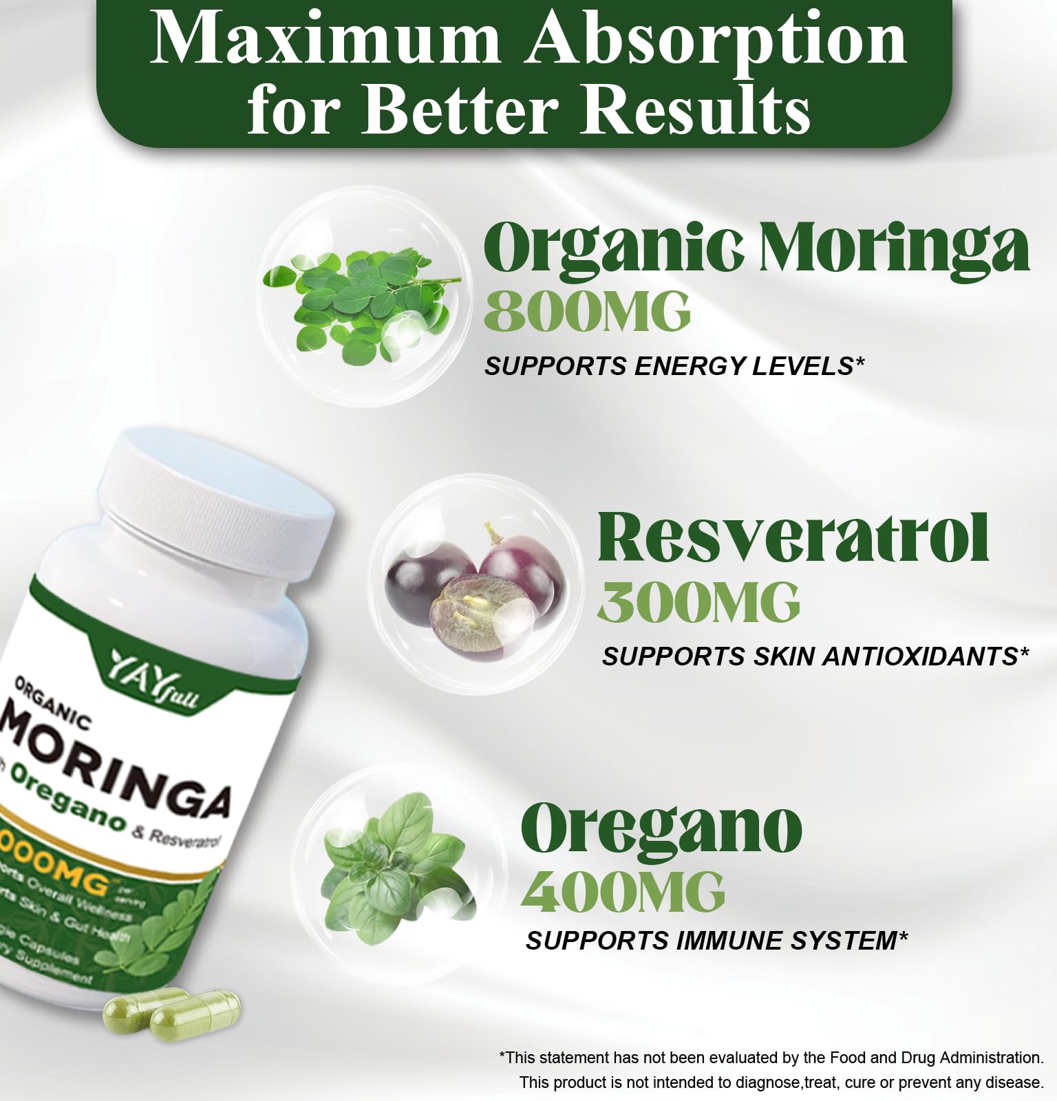 UXOEJIK Moringa Extract Capsules 8000mg bottle with label