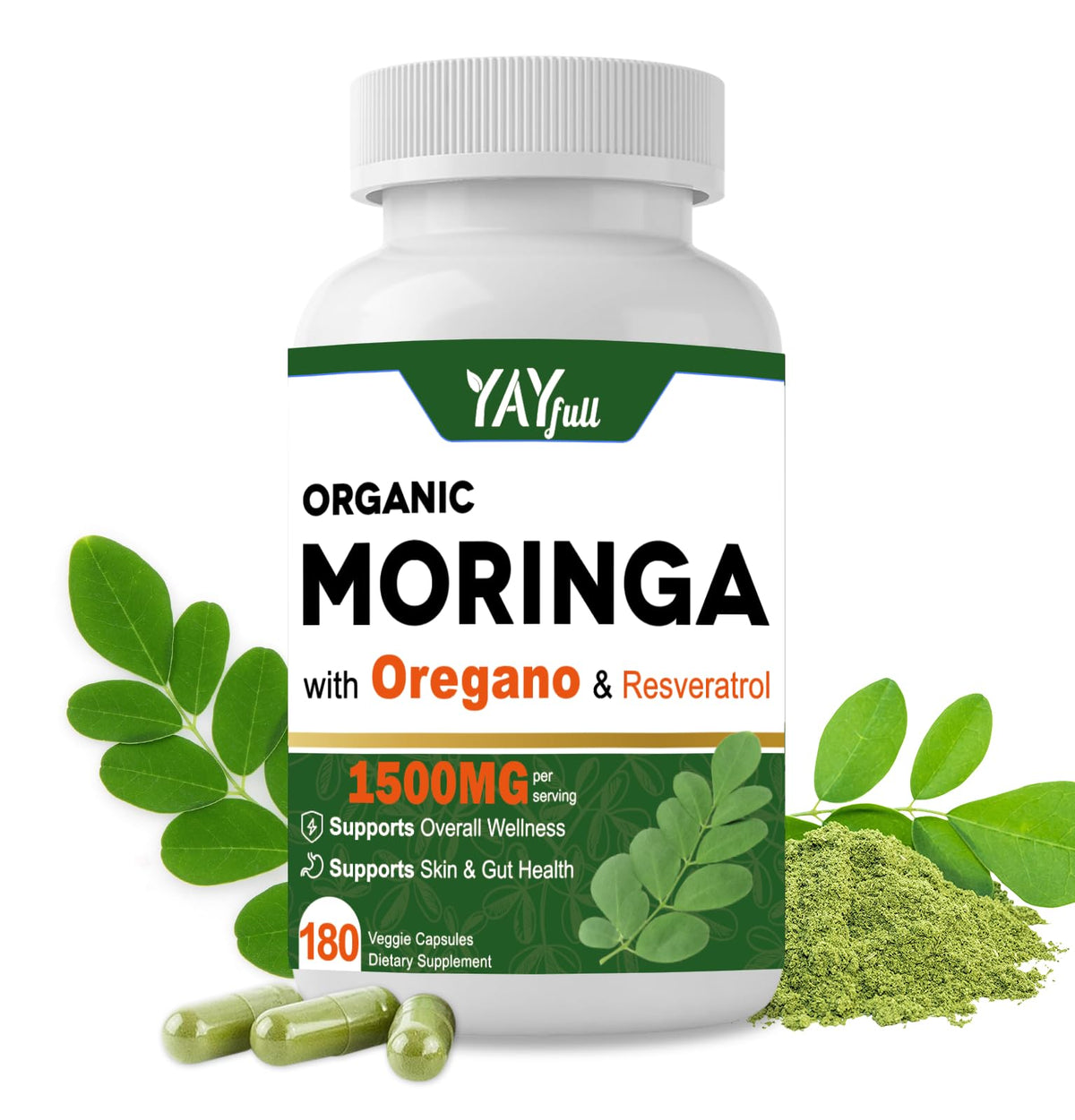 UXOEJIK Moringa Extract Capsules 8000mg front view