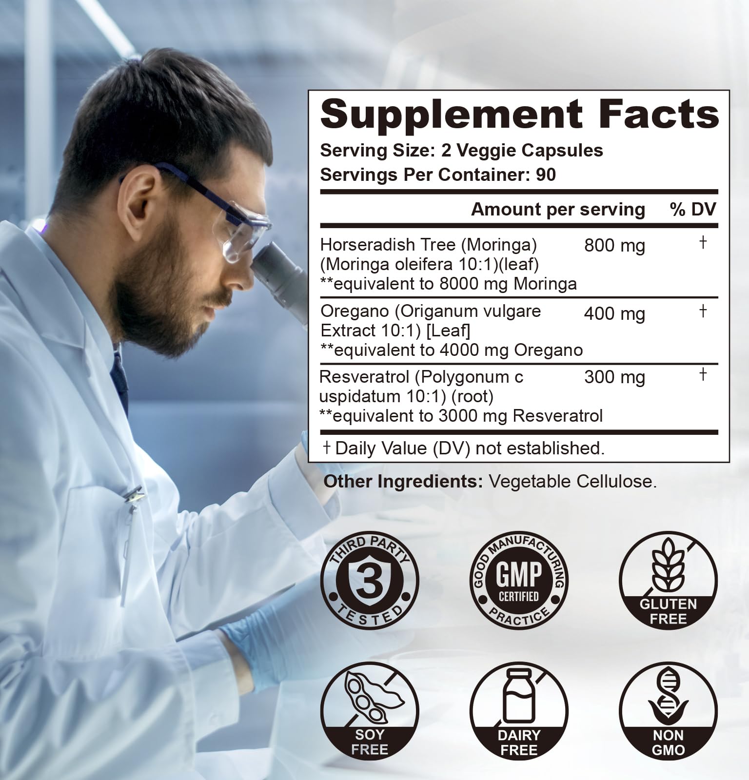 UXOEJIK Moringa Extract Capsules 8000mg vegan capsules close-up