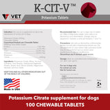 V.E.T. K-CIT-V Potassium Citrate Tablets showing chewable texture