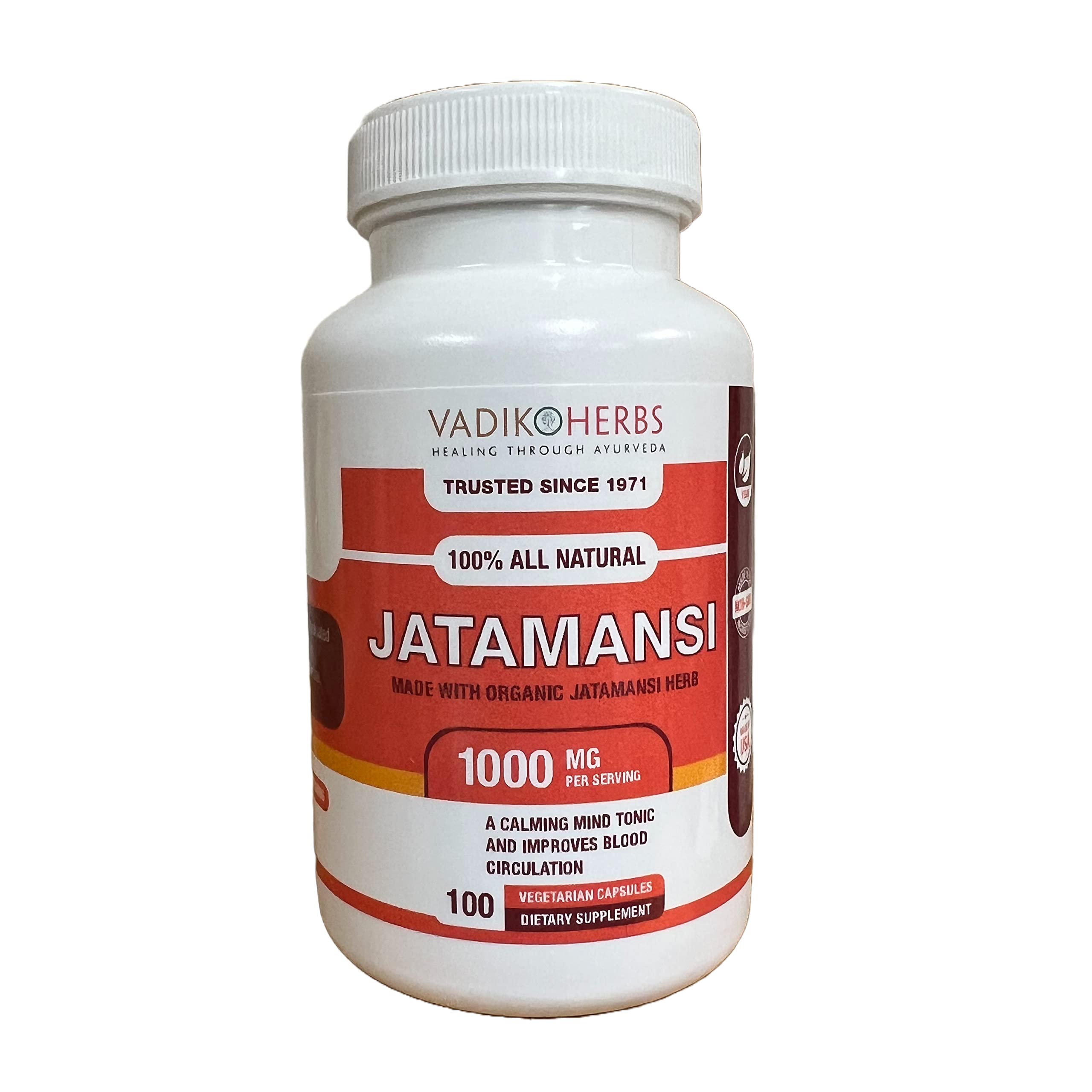 Vadik Herbs Jatamansi Extract capsules front view